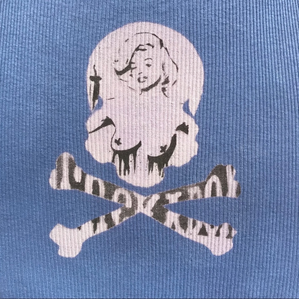 ⚡️MARILYN MONROE topless skull distressed ribbed graffiti soft tank top M unisex